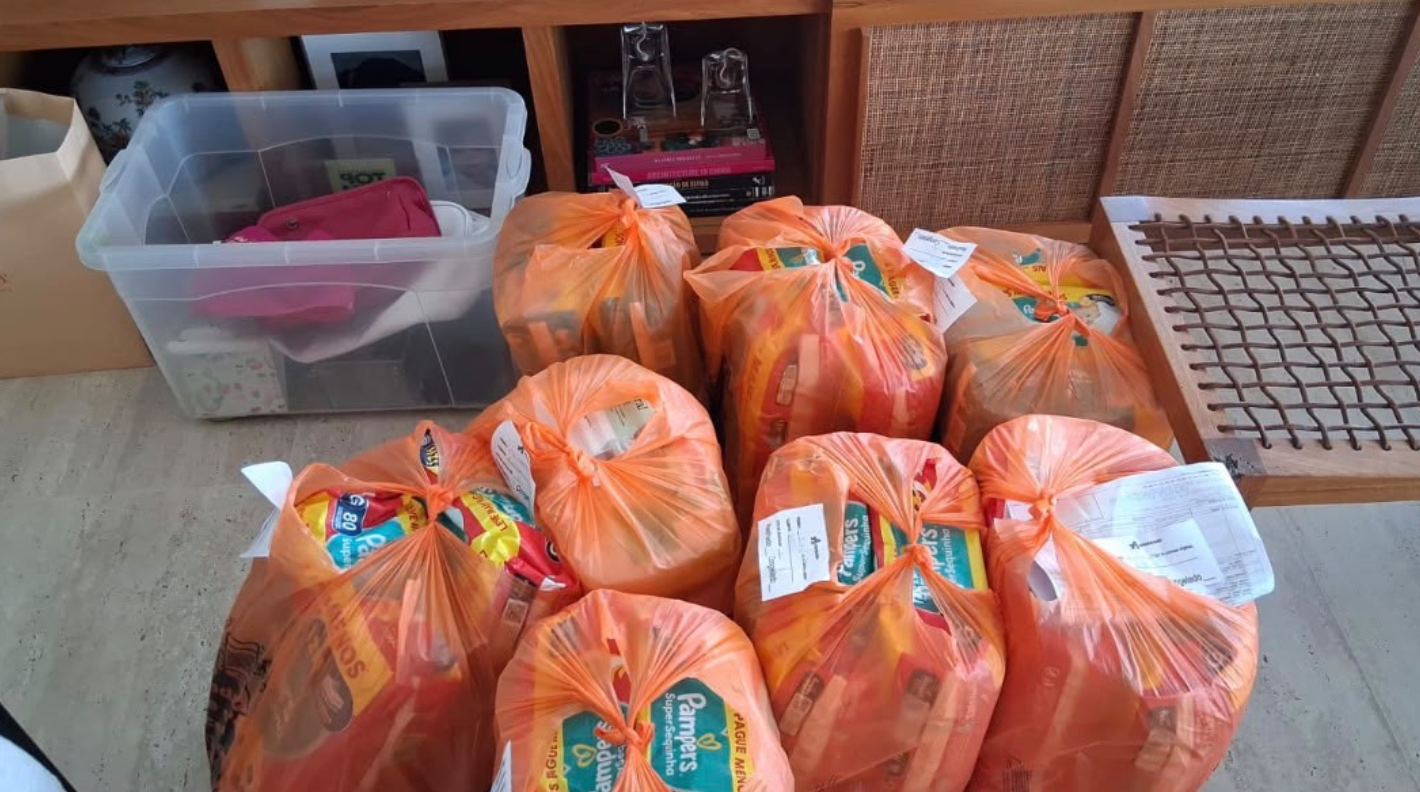 Doações organizadas para entrega